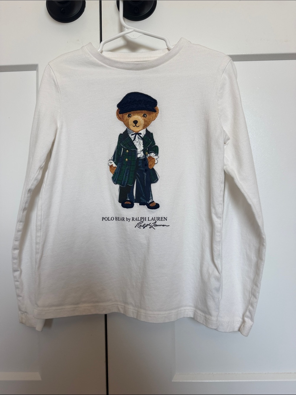 Girls Polo Ralph Lauren Long Sleeve Bear Shirt White Size 6X
